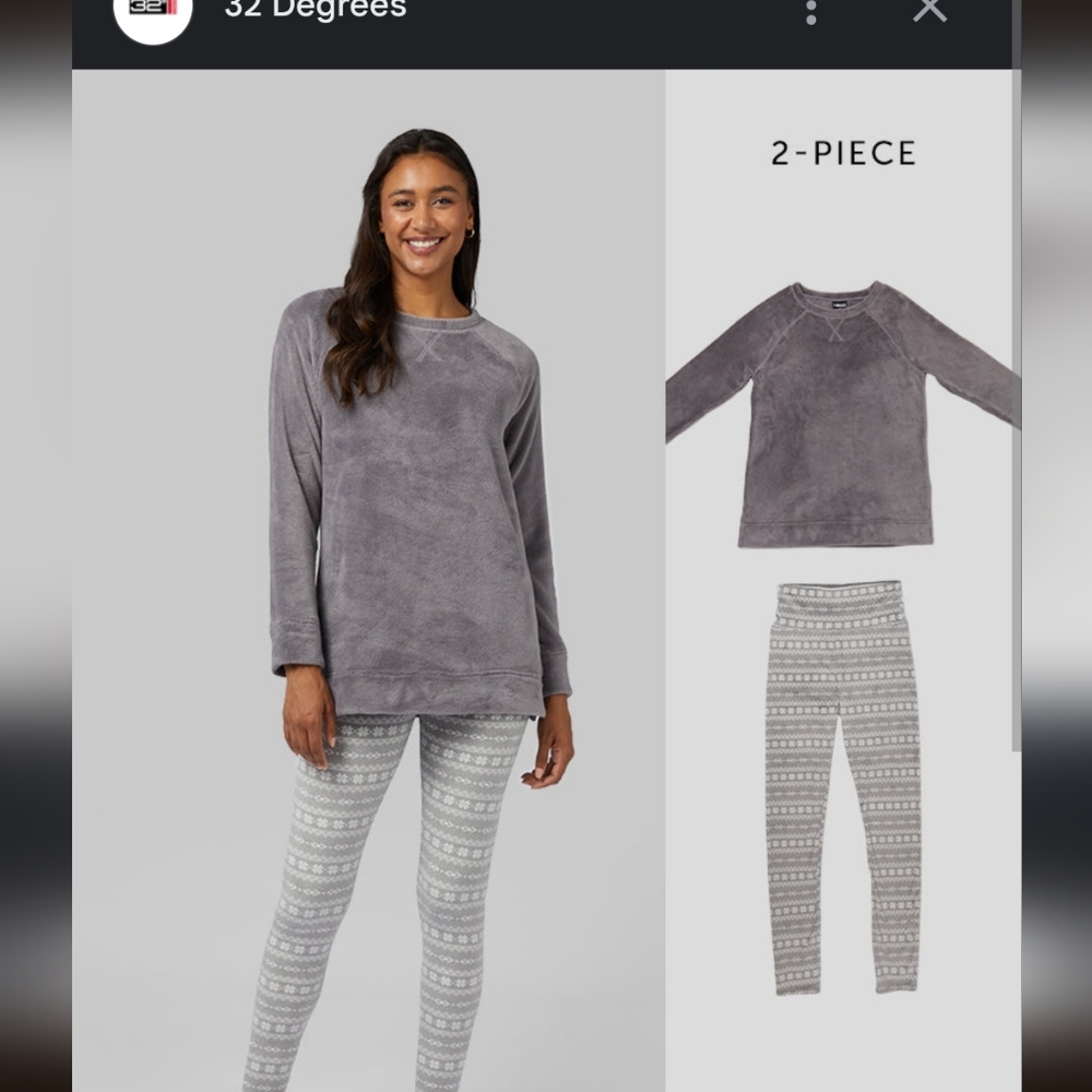 32 degrees velour/fleece sleep set M